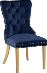 Carmen Velvet Dining Chair Set Of 2 In Navy - 812Navy - C | Meridian | Home Elegance USA