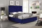 Meridian Furniture - Lexi Velvet King Bed In Navy - Lexinavy-K