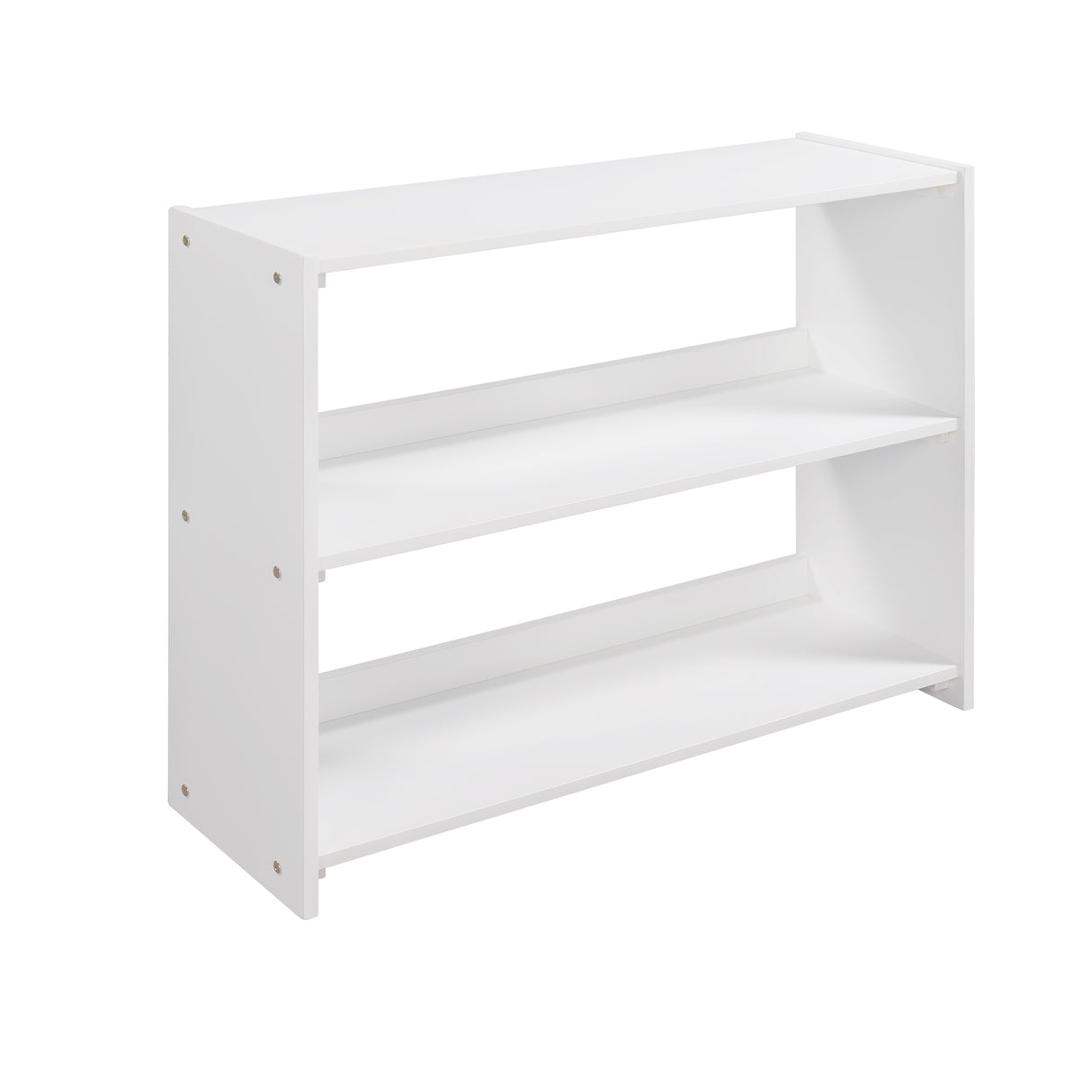 Low Twin Size Loft Bed with Cabinets, Shelves and Slide - White(OLD SKU :LP000503AAK)