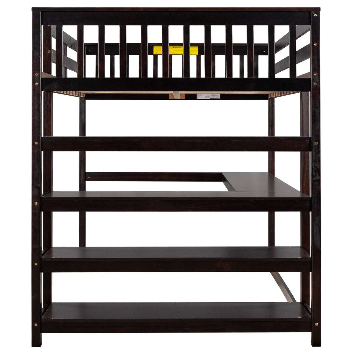 Full Size Loft Bed with Storage Shelves and Under-bed Desk, Espresso(OLD SKU:SM000246AAP-1) - Home Elegance USA