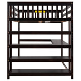 Full Size Loft Bed with Storage Shelves and Under-bed Desk, Espresso(OLD SKU:SM000246AAP-1) - Home Elegance USA