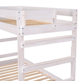 Twin over Full Wood Bunk Bed with 2 Drawers, White - Home Elegance USA