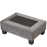 122.1" *91.3" 4pcs Sectional Sofa with Ottoman with Right Side Chaise velvet fabric Dark Gray - SG000810AAE - image - 25