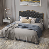 Black, Queen-size bed. Classic buckle backrest, metal frame, solid wood ribs, with four storage drawers, sponge soft bag, comfortable and elegant atmosphere. - Home Elegance USA