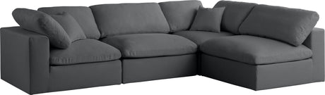 Plush - Cloud Modular Sectional 4 Piece - Grey - Home Elegance USA