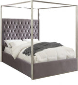 Meridian Furniture - Porter Velvet King Bed In Grey - Portergrey-K