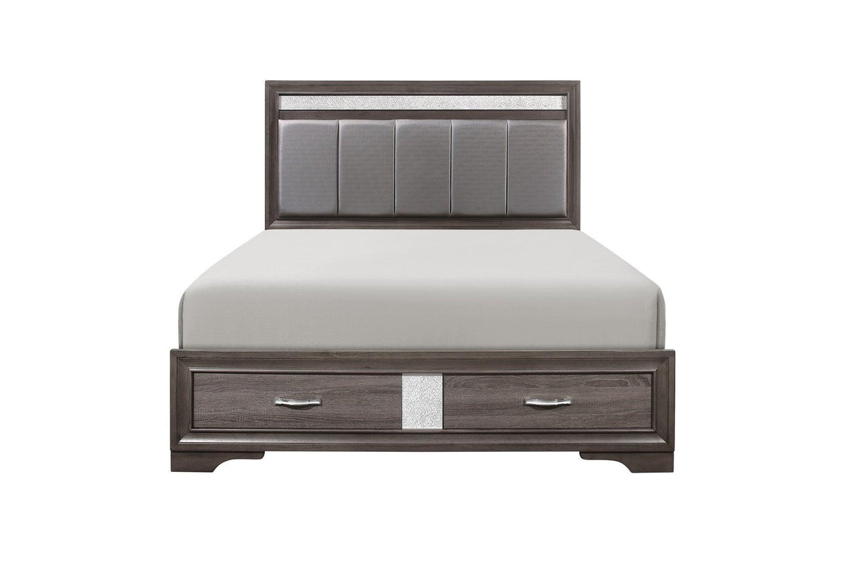Homelegance - Luster 5 Piece Eastern King Platform Bedroom Set In Gray - 1505K-1Ek-5Set