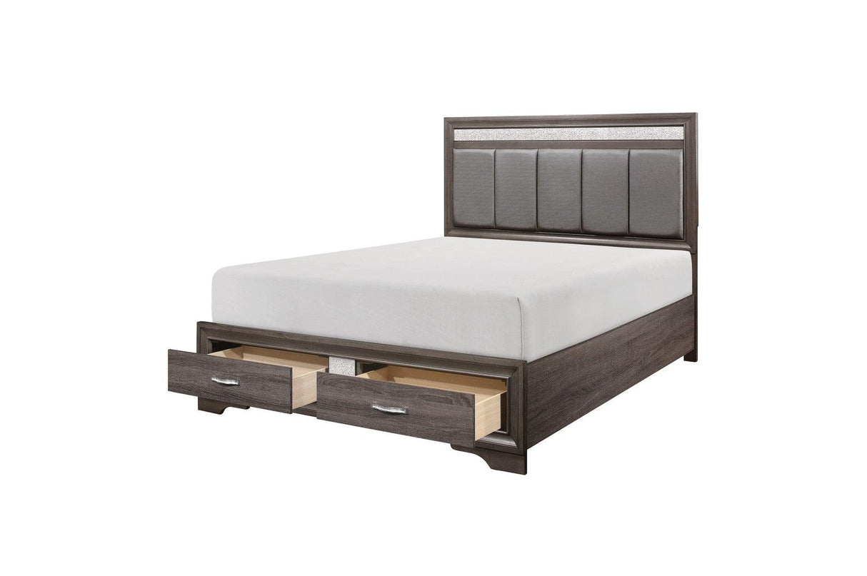 Homelegance - Luster 5 Piece Eastern King Platform Bedroom Set In Gray - 1505K-1Ek-5Set