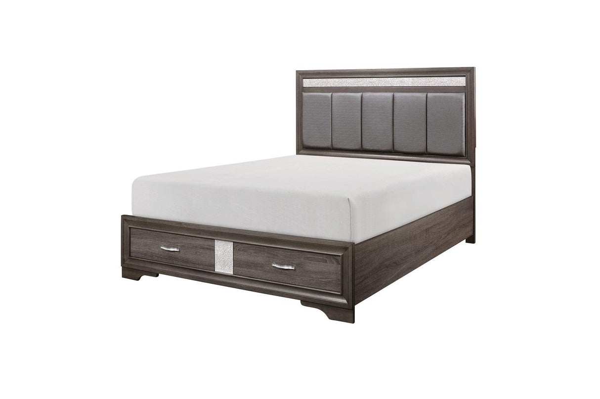 Homelegance - Luster 6 Piece Eastern King Platform Bedroom Set In Gray - 1505K-1Ek-6Set
