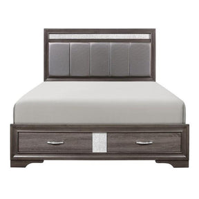 Luster Queen Platform Bed With Footboard In Gray 1505-1* | Homelegance