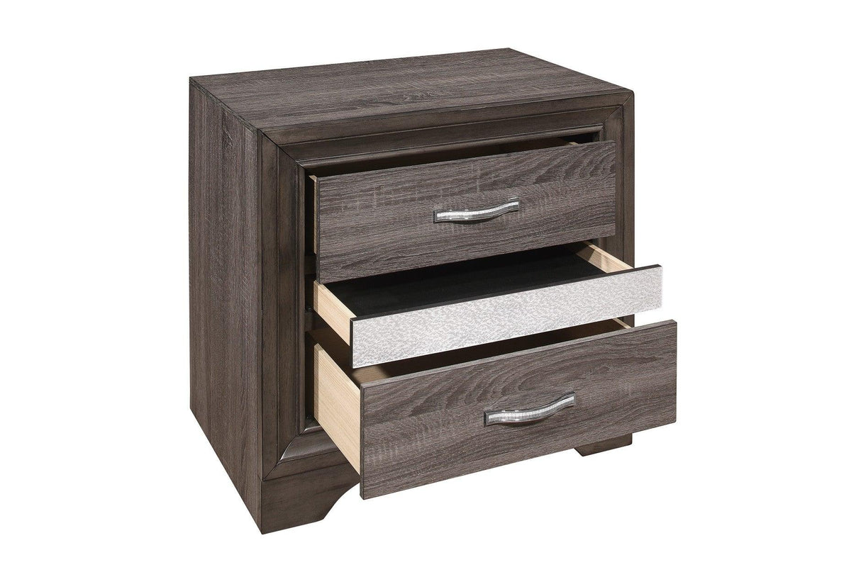 Homelegance - Luster 3 Piece Eastern King Platform Bedroom Set In Gray - 1505K-1Ek-3Set