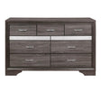 Luster 1505-5 Dresser by Homelegance | Gray Faux-Wood Veneer & Acrylic Silver Glitter