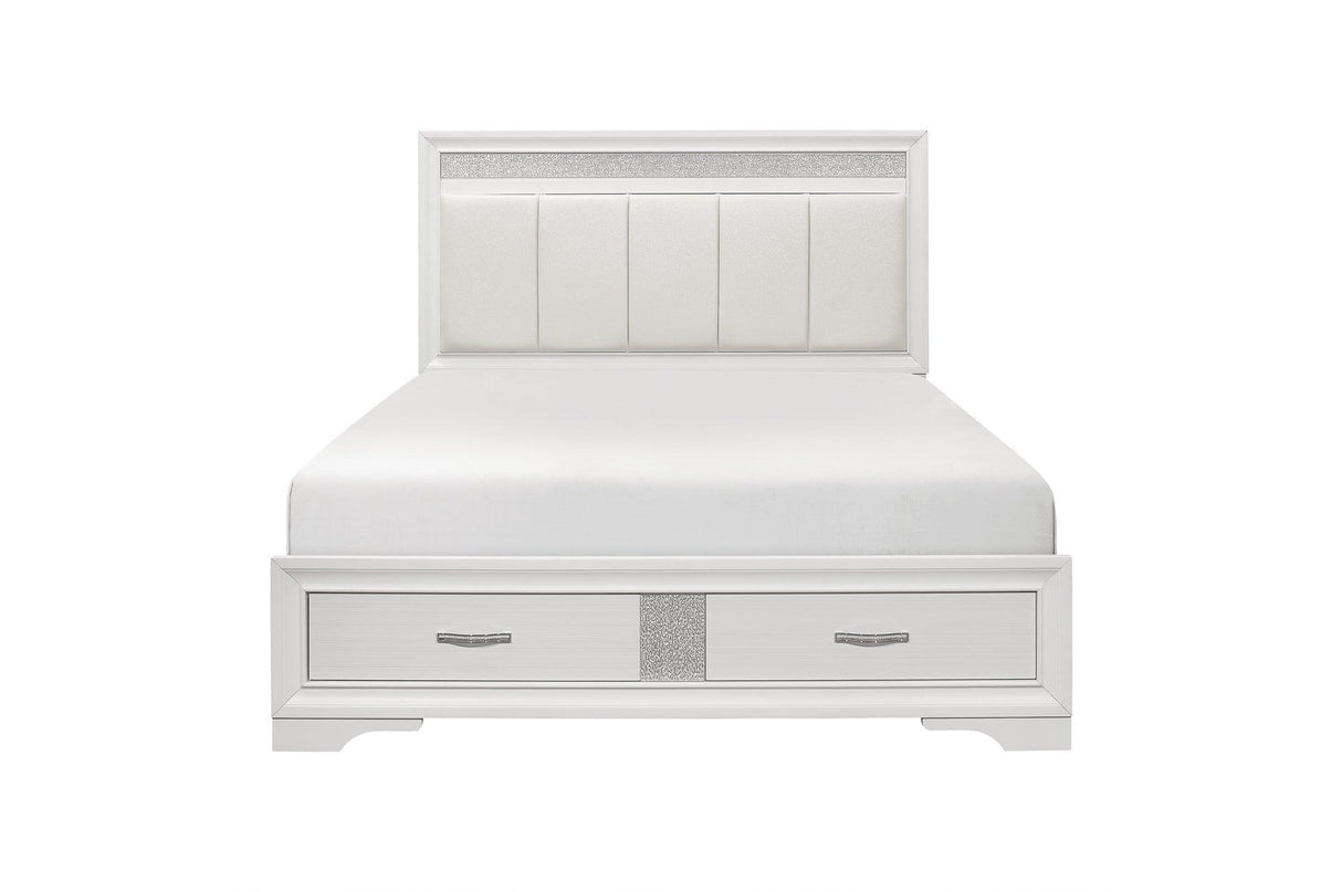 Homelegance - Luster 6 Piece Queen Platform Bedroom Set In White - 1505W-1-6Set