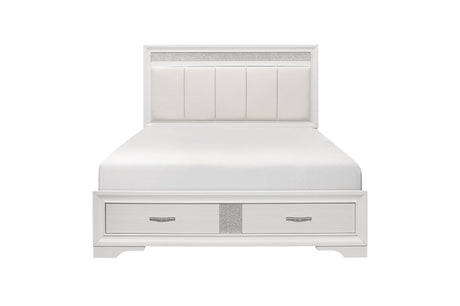 Luster 6 Piece Queen Platform Bedroom Set In White 1505W-1-6Set | Homelegance