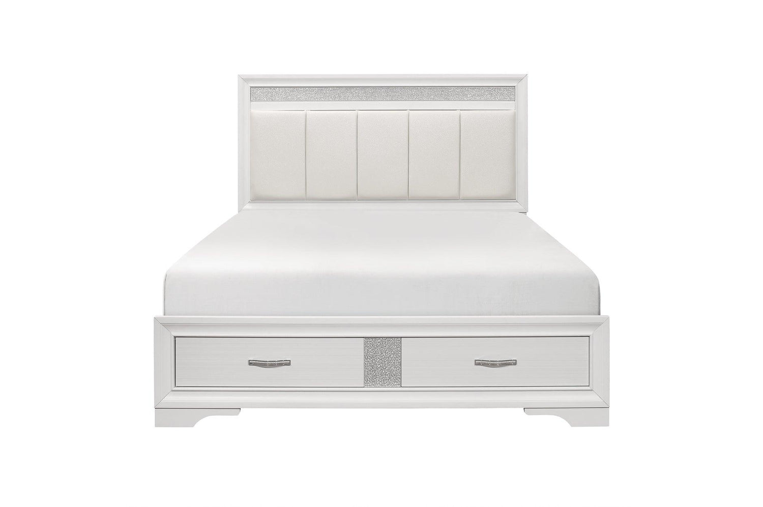 Homelegance - Luster 5 Piece Queen Platform Bedroom Set In White - 1505W-1-5Set