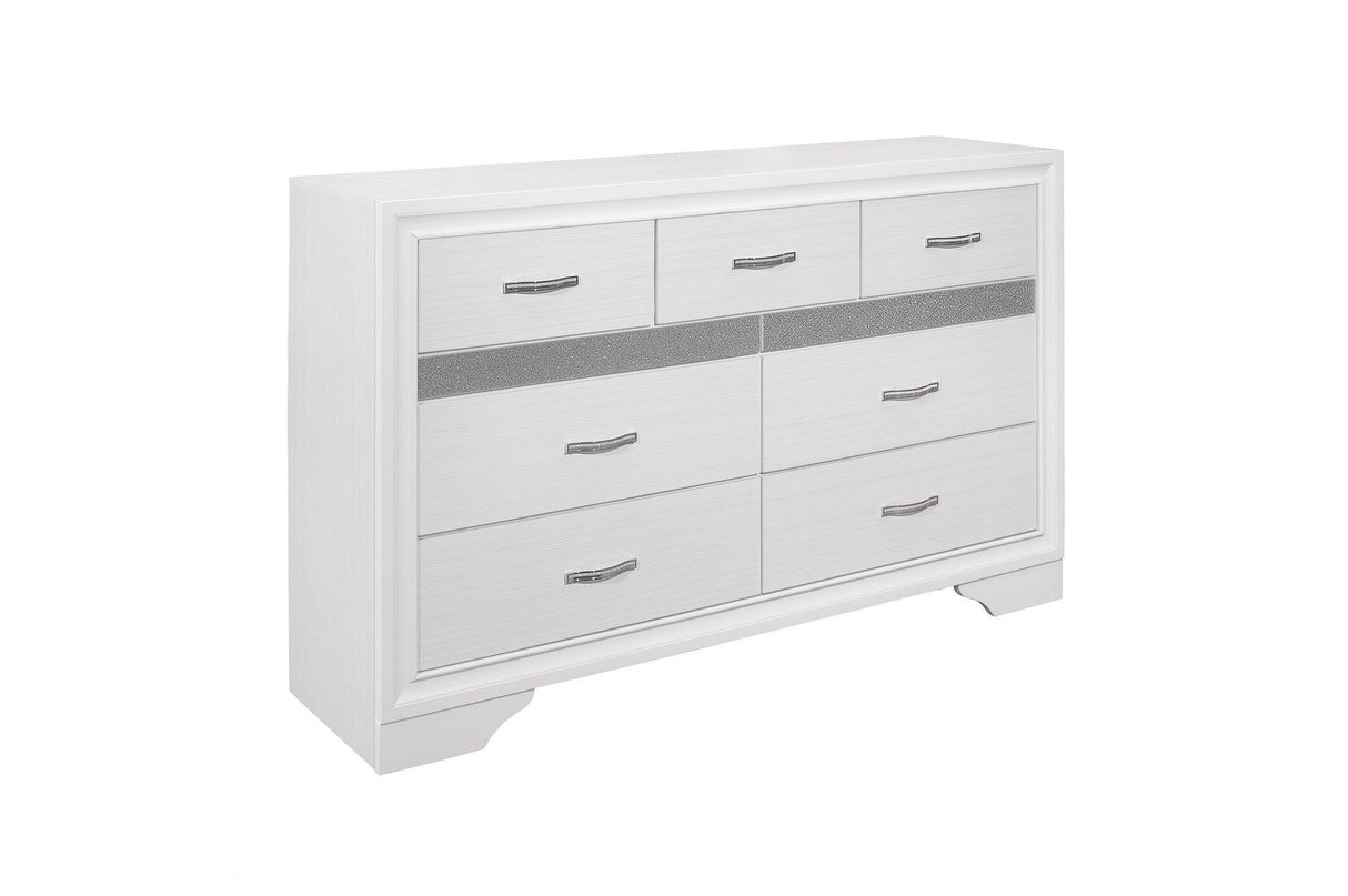 Homelegance - Luster 6 Piece Queen Platform Bedroom Set In White - 1505W-1-6Set