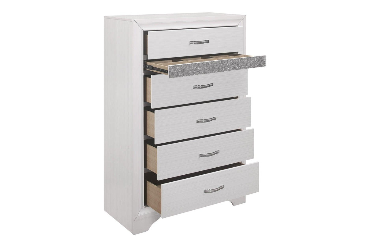 Homelegance - Luster 6 Piece Queen Platform Bedroom Set In White - 1505W-1-6Set