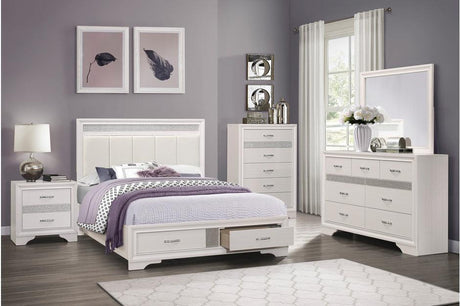 Homelegance - Luster 3 Piece Eastern King Platform Bedroom Set In White - 1505Wk-1Ek-3Set
