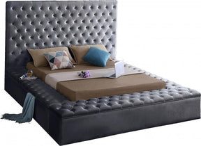 Bliss Velvet Queen Bed In Grey - Blissgrey-Q | Meridian