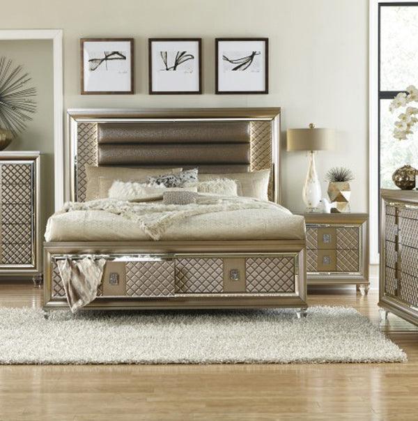 Homelegance - Loudon 3 Piece Eastern King Platform Storage Bedroom Set In Bronze - 1515K-1Ek-3Set