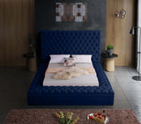 Meridian Furniture - Bliss Velvet King Bed In Navy - Blissnavy-K