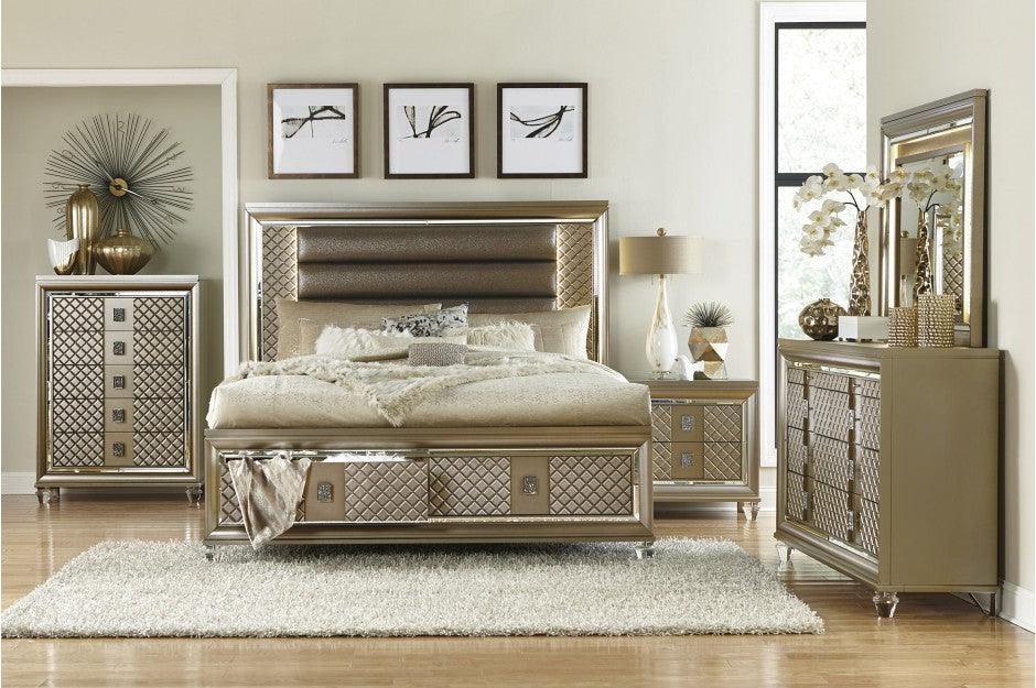Homelegance - Loudon 6 Piece Queen Platform Storage Bedroom Set In Bronze - 1515-1-6Set