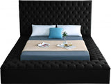 Meridian Furniture - Bliss Velvet Queen Bed In Black - Blissblack-Q