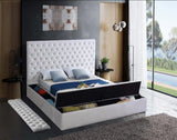 Meridian Furniture - Bliss Velvet Queen Bed In White - Blisswhite-Q