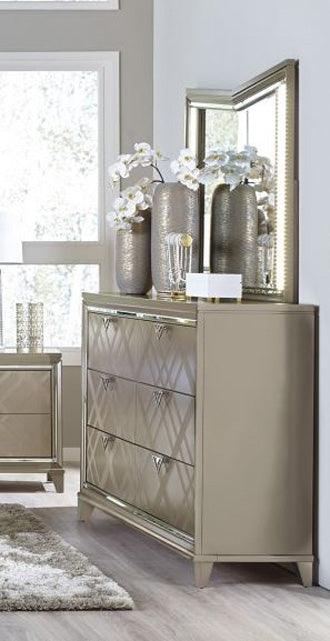 Homelegance - Bijou Dresser With Mirror In Champagne - 1522-Dm