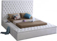 Bliss Velvet King Bed In White - Blisswhite-K | Meridian