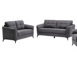 Callie Gray Velvet Fabric Sofa Loveseat Living Room Set | Home Elegance USA