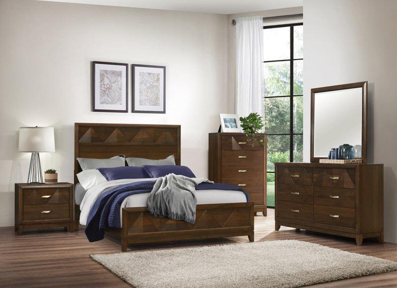 Aziel 5 Piece Eastern King Bedroom Set In Walnut 1535K - 1Ek - 5Set | Homelegance | Home Elegance USA