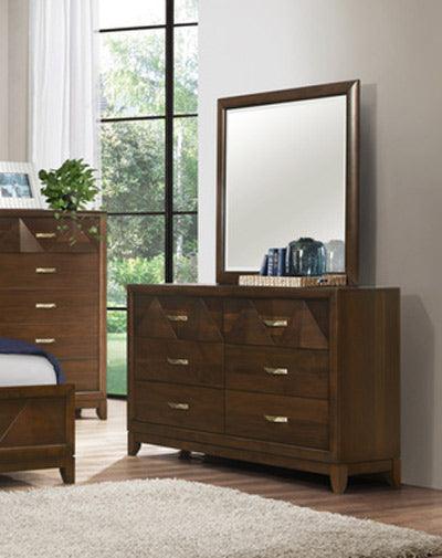 Homelegance - Aziel Dresser With Mirror In Walnut - 1535-6