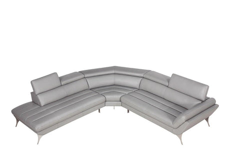 Vig Furniture - Divani Casa Graphite Modern Grey Leather Sectional Sofa - Vgca1541-Gry