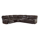 Saul - Sectional Sofa - Espresso Leather-Aire - Home Elegance USA