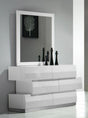 Milan White Lacquer Dresser & Mirror - 17687-Dm | J&M