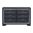 Rosemont 1553-5 Dresser by Homelegance | Midnight Blue Finish & Chrome Banding