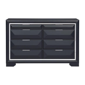Rosemont 1553-5 Dresser by Homelegance | Midnight Blue Finish & Chrome Banding
