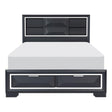 Rosemont Queen Platform Bed In Midnight Blue 1553-Q | Homelegance