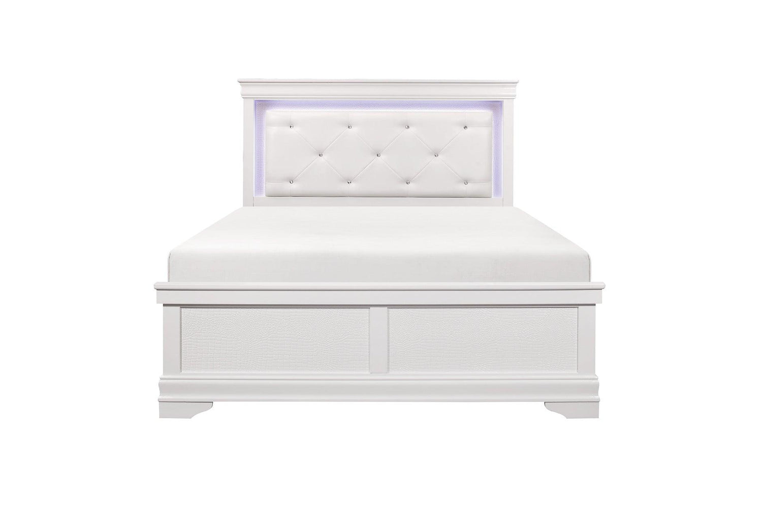 Homelegance - Lana Eastern King Bed With Led Lighting In White - 1556Wk-1Ek*