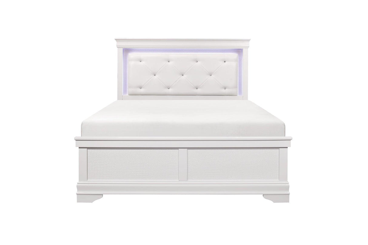 Homelegance - Lana Queen Bed With Led Lighting In White - 1556W-1*