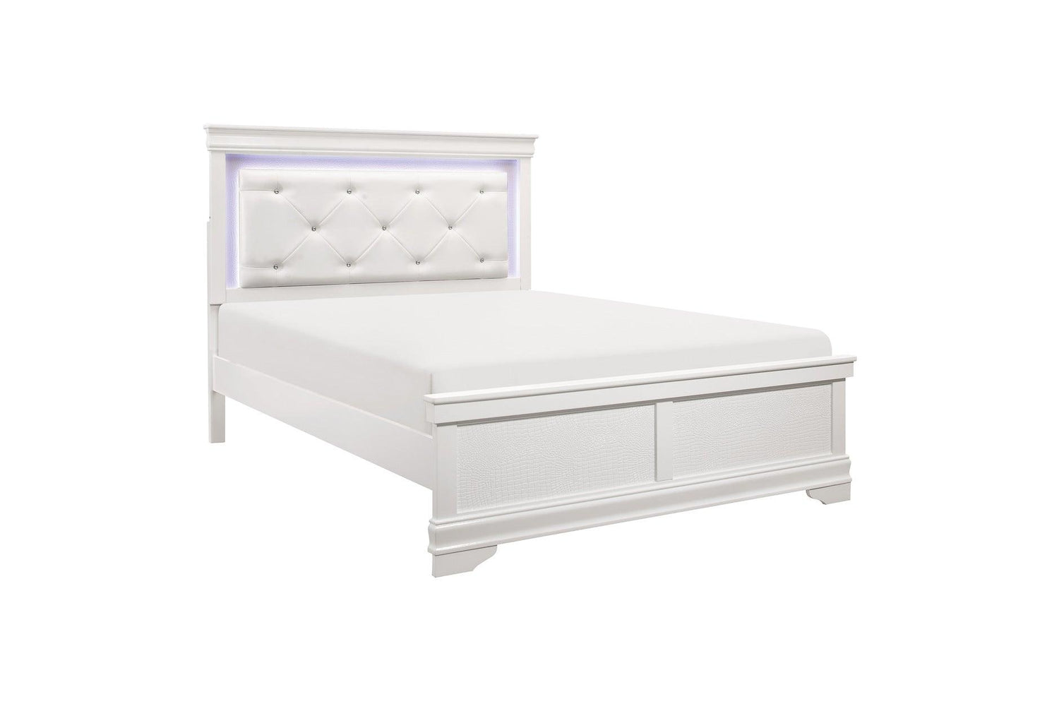 Homelegance - Lana Eastern King Bed With Led Lighting In White - 1556Wk-1Ek*