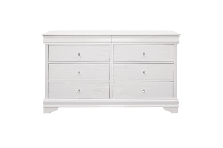 Lana 6 Piece Queen Bedroom Set In White 1556W-1-6Set | Homelegance