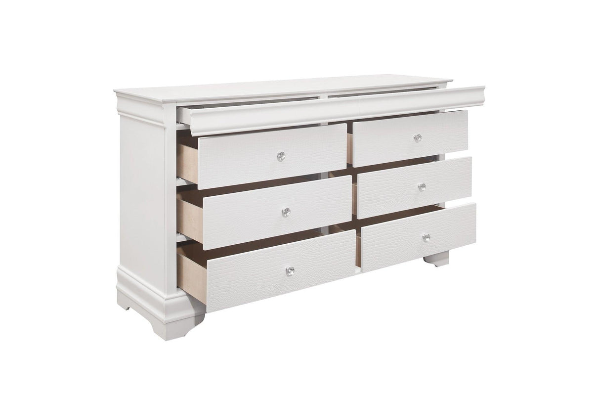 Homelegance - Lana Dresser With Mirror In White - 1556W-6