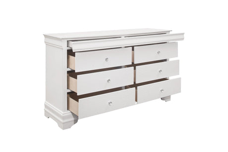 Lana 5 Piece Queen Bedroom Set In White 1556W-1-5Set | Homelegance