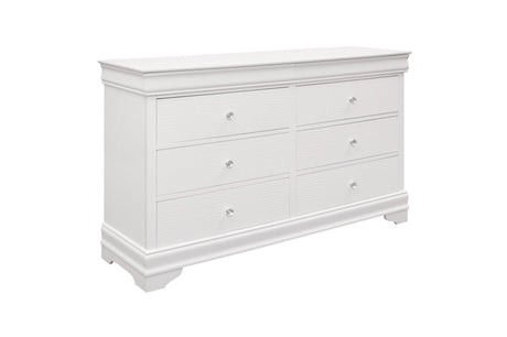 Lana 6 Piece Queen Bedroom Set In White 1556W-1-6Set | Homelegance