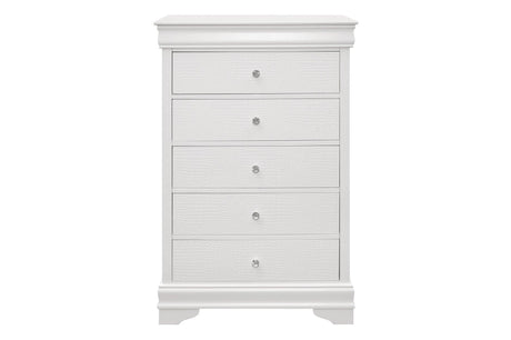 Lana 6 Piece Queen Bedroom Set In White 1556W-1-6Set | Homelegance