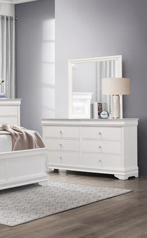 Lana Dresser With Mirror In White 1556W-6 | Homelegance