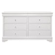 Lana 556W-5 Dresser by Homelegance | White Finish & Faux Alligator Embossed Fronts