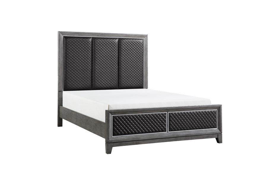 Homelegance - West End Eastern King Bed In Wire-Brushed Gray - 1566Gyk-1Ek*